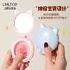 Lmltop Espejo Plegable con Orejas de Gato de Dibujos Animados Peine Integrado Espejo Compacto Portátil Peine de Peluquería Airbag Sy757