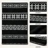 Cachecol xale de tricô jacquard dupla face Fair Isle para meninas inverno outono estilo coreano acessório atmosférico para casacos aquecedor de pescoço espesso