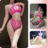 Yue Die Comércio Exterior Transfronteiriço Lingerie Erótica Biquíni Provocante Sexy Uniforme Europeu e Americano Conjunto de Roupa Sexy de Tela Feminina 2609