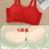 Lingerie Ano do Zodíaco Vermelha para Mulheres, Seios Pequenos, Push-Up, Sem Aro, Sutiã de Renda Francesa para Casamento de Noiva