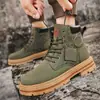 Botas Martin para Hombre Otoño/Invierno 2026 Nuevas Botas de Caña Alta para Hombre Estilo Británico Casual Botas de Trabajo Botas Amarillas Pequeñas para Aumentar la Altura de los Hombres