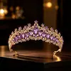 Nueva Corona de Novia de Lujo con Diamantes Completa Diadema Accesorios para Vestido de Novia Elegante Temperamento Corona de Novia de Cristal Accesorios para el Cabello