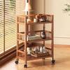 Carrito Estante de Almacenamiento Multicapa Estante de Almacenamiento para Sala de Estar Gabinete de Almacenamiento Móvil de Pie Estante Simple de Bambú Engrosado