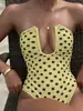 Traje de baño de una pieza retro con tirantes de lunares europeos y americanos transfronterizo para mujer, traje de baño sexy de alta gama ajustado, bikini de una pieza
