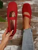 Sapatos Slip-On Femininos de Tamanho Grande, Novo Estilo, com Cabedal em Fly-Knit, Cor Sólida, Boca Rasa, Mocassins Preguiçosos Respiráveis