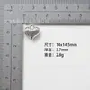 Accesorios para manualidades de aleación de zinc 14x14.5mm corazón rayado colgante collar pendientes cadena de teléfono accesorios para joyería venta al por mayor
