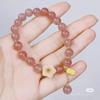 Pulseira Flor de Pessegueiro para Mulheres, Design de Nicho Ins, Novo Estilo Pulseira de Pedra Olho de Gato Artificial Cor de Pêssego, Presente para o Aniversário da Melhor Amiga