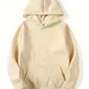Sudadera con capucha cálida de forro polar, color liso, para hombre, casual, moda, adecuada para
