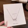 Collar de Mariposa de Circonita Estilo Coreano para Mujer, Lujo Ligero, Elegante, Sensación de Alta Gama, Cadena de Clavícula Plateada, Artículo Popular de Douyin, Accesorio de Celebridad de Internet