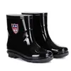Botas de lluvia para hombre de protección laboral, botas de lluvia cortas de caña alta, impermeables, antideslizantes, con forro de felpa engrosado, resistentes a ácidos y álcalis, botas de agua extra altas, botas de goma para cocina