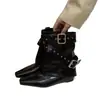 Hebilla de Cinturón de Chica Picante Americana Botas de Caña para Pantalón Puntiagudo para Mujer 2026 Otoño Nuevo Estilo Botines Western para Mujer Botas Adelgazantes para Mujer