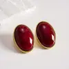 Aretes Ovalados de Acrílico con Degradado Transfronterizos Europeos y Americanos Pendientes de Moda Estilo Retro Joyería de Oreja Simple Versátil para Mujeres Sensación de Alta Gama