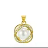 Colar de Trevo de Quatro Folhas Simples de Luxo Leve Coreano e Japonês com Pingente de Moinho de Vento Giratório de Pérola de Imitação Cravejado com Diamante Micro Redondo Circular