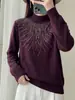 Suéter de Punto con Pedrería Hot-fix de Industria Pesada para Mujer, Lujo Ligero, Diseño Brillante, Textura Suave, Elegante Top de Manga Larga, Capa Base Adelgazante para Primavera Otoño