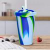 Taza de Silicona con Popote de Venta Caliente Transfronteriza, Taza de Silicona Anticaídas de 480 ml con Popote, Alta Apariencia, Resistencia a Altas Temperaturas, Logo Imprimible