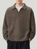 Muxi Ropa Otoño Tendencia Estilo Old Money Retro Camisa POLO de Dos Piezas Falsas con Cuello Sudadera Deportiva Casual de Manga Larga para Hombre