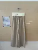 S434 # Calça Larga de Cintura Alta com Cordão, Fácil de Vestir, Relaxada, Caimento Solto, Emagrecedora, Versátil, de Pernas Retas para Mulheres, Outono e Inverno.