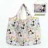 2025 Nueva Bolsa de Compras Plegable Tela Floral Portátil Poliéster Tote Bolsa de Almacenamiento Gran Capacidad Bolsa para la Compra del Supermercado Venta al por Mayor
