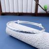 Pulsera Seiko Round Stick CNC Push-pull Foot Silver 999.9 Pulsera Push-pull simple Pulsera de plata artística De alta gama Atractiva