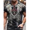 Camiseta de verano para hombre, estilo europeo y americano, con estampado de león animal en 3D, informal, holgada, de manga corta