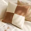 Capa de Almofada Decorativa Vintage Retro de Pelo de Coelho Bolha Cor Creme para Sofá de Sala de Estar, Cama, Janela de Canto, Almofada Lombar
