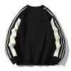 Sudadera para hombre 2026 otoño nuevo estilo, camiseta de manga larga con cuello redondo y bloques de color, marca de moda para adolescentes, camiseta básica casual