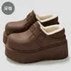 Chinelos de Algodão Impermeáveis para Mulheres no Inverno, Sola Grossa para Uso Interno em Casa, Sapatos Quentes de Algodão com Forro de Lã para Uso Externo, Atacado para Mulheres