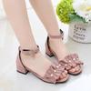 Zapatos de Niña Sandalias 2024 Nueva Moda Estilo Coreano Verano Tacón Alto Zapatos de Princesa para Niños Grandes Niñitas Zapatos de Niño