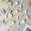 Cuchara de Cerámica Moderna Pintada a Mano, Cuchara para Condimentos, Cuchara para Sopa, Cuchara de Porcelana con Patrón de Frutas Pintado a Mano, Fresa Melón Cantalupo al por Mayor