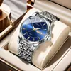 2026 Nuevo Reloj de Hombre Impermeable Estilo Negocio con Calendario Luminoso, Reloj de Pulsera de Acero Inoxidable Deportivo de Alta Gama Elegante para Hombre