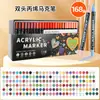 Set de marcadores acrílicos de doble punta para uso transfronterizo, gran capacidad, set de bolígrafos de dibujo para niños con punta suave, bolígrafo para garabatear de colores apilable