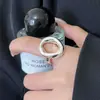Anillo Minimalista Hueco de Círculo Irregular para Mujer, Estilo Geométrico Fresco, Anillo Abierto Versátil Apilable, Anillo Único para el Dedo Índice