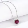 Colar de Prata S925 com Pingente de Pedra Preciosa Vermelho Sangue de Pombo, Corrente Cravejada de Diamantes, Item de Luxo de Alta Qualidade Mais Vendido, Versátil para Mulheres, Em Estoque Atacado