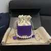 Otoño 2026 Nuevo Elegante Chic Tendencia Personalidad Cordón Cadena de Perlas Versátil Hombro Cruzado de Mano Bolso Cuadrado Pequeño