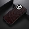 Capa para iPhone 15 16pro Camada Superior Couro de Vaca 14Max iPhone13 Capa com Padrão Crocodilo