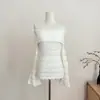 Vestido de Manga Acampanada con Corte en un Hombro para Amantes del Chocolate Blanco Pura Pasión Sexy Chic Bodycon Khaki Talla Única
