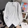 Estilo Old Money Camiseta de Manga Larga para Hombre de Otoño con Textura de Canalé Irregular Camiseta Interior Tejida Versátil