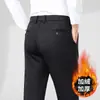 Calça Social Masculina 2025 Outono e Inverno Nova Reta Formal de Negócios Lã Grossa Aconchegante Calça Casual Masculina