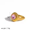 Nuevo Conjunto de Joyería de Anillo y Collar de Acero Inoxidable con Diamantes de Colores de Liquan, Joyería de Acero de Titanio de Lujo Ligero de Nicho, Collar que Conserva el Color