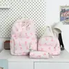 Mochila infantil transfronteiriça nova fofa com laço para estudante do ensino fundamental médio universitário bolsa escolar feminina grande capacidade leve