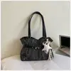 Bolsa de Braço Estilosa de Verão 2026, Modelo Novo Estrela com Laço Personalizado, Bolsa Tote Color Block de Grande Capacidade para Trabalho e Deslocamento