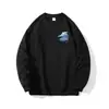 Nova blusa estampada com forro de fleece, moderna e versátil, fashion para jovens, grossa e resistente, moletom masculino de gola redonda