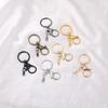 Chaveiro de metal conjunto de três peças fivela de 8 palavras + fivela de lagosta diy bagagem artesanal chaveiro anel jóias acessórios de material