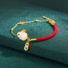 Pulsera de Cuerda Roja Jade Rabbit Nafu Lujo Ligero Alta Gama Moda Nacional Accesorios de Pulsera Regalo Conejo del Zodíaco Moda de Celebridad de Internet Alto Lujo