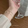 Plata de Ley S925 Fresco y Dulce Estilo Ins Perla Swarovski Nacional Cielo Estrellado Súper Brillante Pulsera Apilable S8125