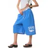 Shorts Casuais de Três Quartos com Estampa Digital Estilo Streetball Americano para Homens e Mulheres, Calças Largas Preguiçosas de Casal para o Verão