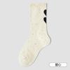 Calcetines de Hilo Flocado para Mujer, Otoño e Invierno, Espesos, Cálidos, Amigables con la Piel, Cómodos, de Media Pantorrilla, Algodón, Absorbentes del Sudor, Transpirables, Calcetines Holgados