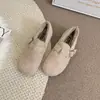 Sapatos Birkenstock com flock para mulheres, novo outono e inverno de 2026, estilo japonês retrô, sapatos Birkenstock femininos com sola macia, sapatos fofos Lincoln Bo