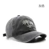 Gorra de Béisbol Bordada de Coco Transfronteriza Gorra Bordada Vintage Lavada Vieja Moda Sombrero de Sol Sombrero de Visera Curva Visera Ancha