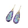 Pendientes de piedra natural de moda, accesorios populares europeos y americanos, pendientes a juego de color morado y azul, estilo étnico.